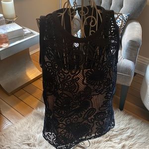 Yoana Baraschi size 6 black lace top